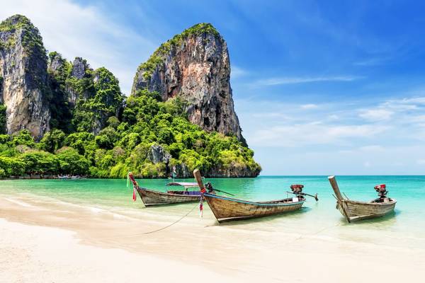 Thailand, Phuket, Strand, Boot, Badeferien, Ferien